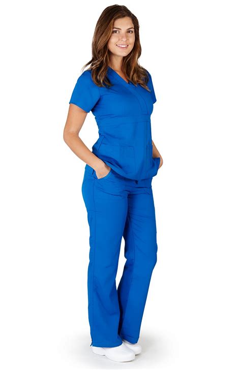 buy ultrasoft premium mock wrap medical nursing scrubs set  women