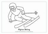 Colouring Skiing Alpine Winter Olympics Pages Coloring Olympic Sports Crafts Activityvillage Activities Printable Kids Games Activity Sport Pyeongchang Village Explore sketch template