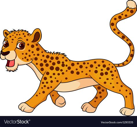 cute cheetah cartoon royalty  vector image