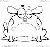 Dog Surprised Cartoon Sad Chubby Clipart Coloring Outlined Vector Thoman Cory Royalty Clipartof Regarding Notes sketch template