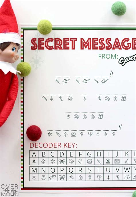 secret message  santa printable weihnachtself kinder elf