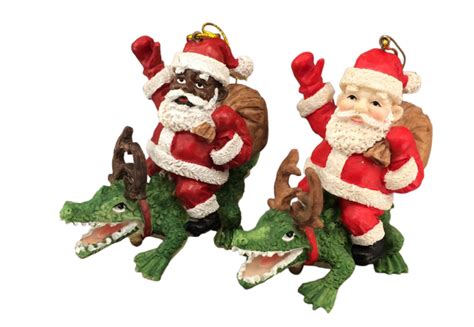Santa Riding Alligator Ornament Natural Selections International