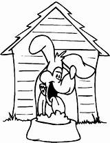 House Coloring Pages Dog Animal sketch template