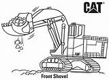 Coloring Pages Cat Caterpillar Backhoe Tractor Printable Color Kids Shovel Front Printables Print Popular sketch template