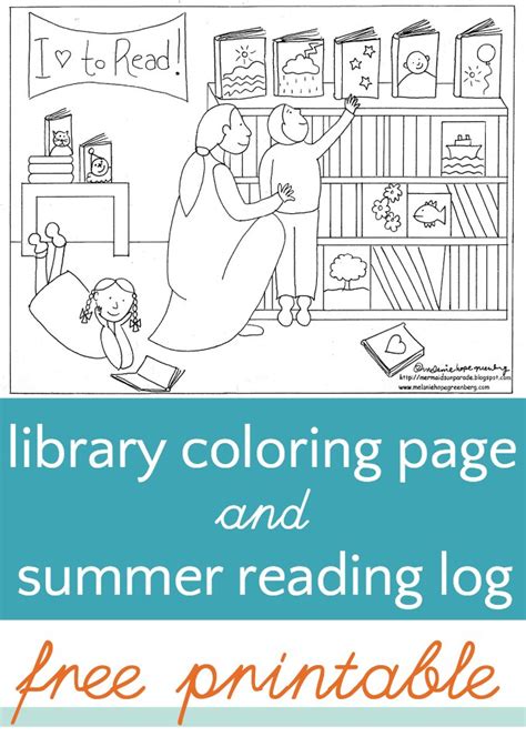 library coloring page  summer reading log