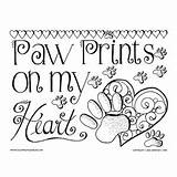 Paw Coloring Prints 62kb 300px sketch template