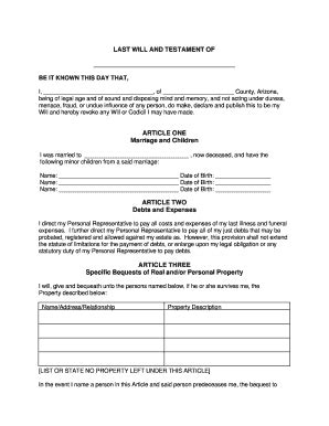 codicil     testament forms templates fillable