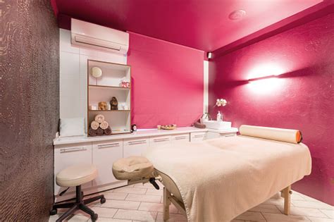 massage room interior design in wellness and spa center dim lighting