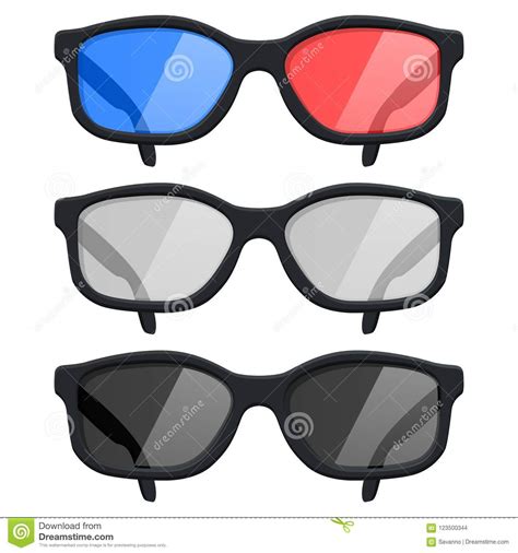 Glasses Set Vector 3d Illustration Isolated On White