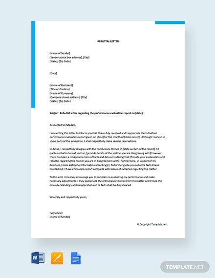 rebuttal letter template   letters  microsoft word