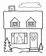 Coloring Christmas Pages House Season Houses Easy Color Holiday Cartoon Drawing Learning Years Printable Sheets Homes Winter Buildings Colouring Architecture sketch template