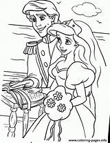 Ariel Coloring Mermaid Little Pages Disney Eric Printable Princess Wedding Vow Making Kids Prince Print Colouring Color Template Book Cartoon sketch template