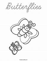 Coloring Butterflies Cursive Built California Usa sketch template