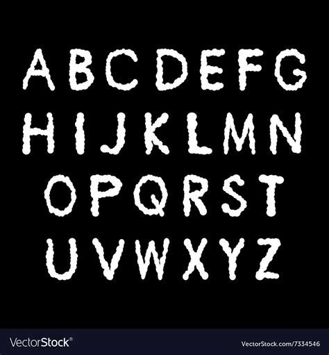 alphabet white letters   black background vector image
