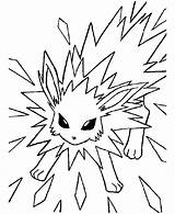 Pokemon Coloring Pages Eevee Jolteon Evolutions Colouring Electric Printable Popular sketch template