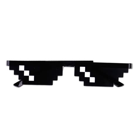 black unisex 8 bit pixel deal with it sunglasses thug life glasses