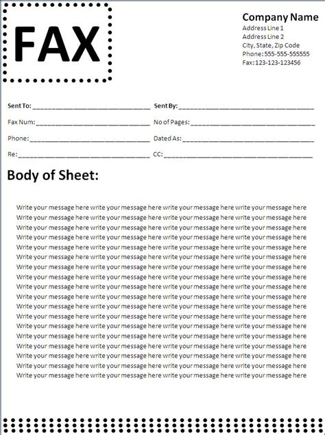 fax cover sheet templates  printable word excel  formats fax