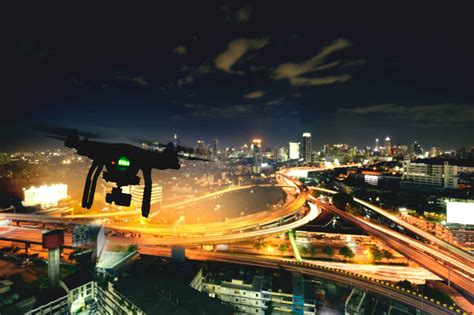 drone flying  city  night coverdrone canada
