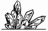 Crystal Cluster Drawing Quartz Crystals Rock Transparent Texture Getdrawings Ink Clipart Stencil Cartoon Clusters sketch template
