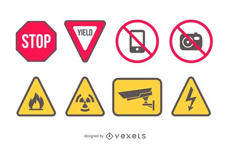 vector printable warning signs vector