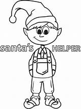 Elf Coloring Pages Printable Santa Shelf Helper Kids Christmas Print Elves Evles Color Sheets Girl Santas Drawing Getdrawings Getcolorings Choose sketch template