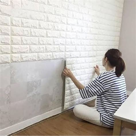 white brick wallpaper sheets wall decor stickers ny store