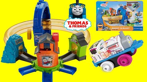 thomas  friends minis boost  blast stunt set racing track exclusive mini thomas tunnel