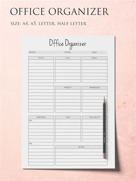 office organizer printable planner pages planner organizer etsy