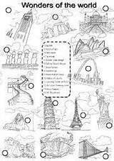 Wonders Worksheets Seven Vocabulary Kids Activities English Teaching Coloring Worksheet Geography Wonder Quiz Writing Printable Pages Machu Picchu Classroom Monuments sketch template