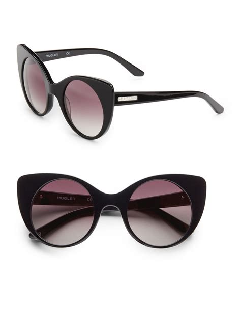 thierry mugler catseye acetate sunglasses in black lyst