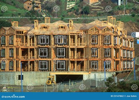apartment building  construction editorial photography image
