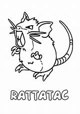 Rattata Raticate Colorier Pokemons Colmillos sketch template