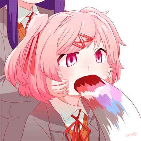 Natsuki Is Throwing Up 💗 💜 By Ryusei On Pixiv R Ddlc