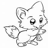 Fox Coloring Pages Baby Cartoon Cute Foxes Drawing Print Animal Printable Adults Kids Color Drawings Sheets Unicorn Preschoolers Puppy Getdrawings sketch template