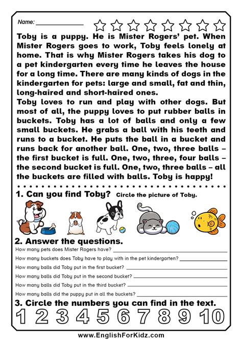 reading comprehension  learn numbers  counting