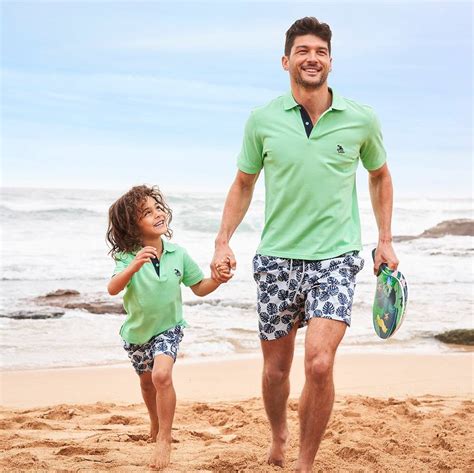 Father And Son Matching Navy Leaves Swim Shorts By Tom And Teddy