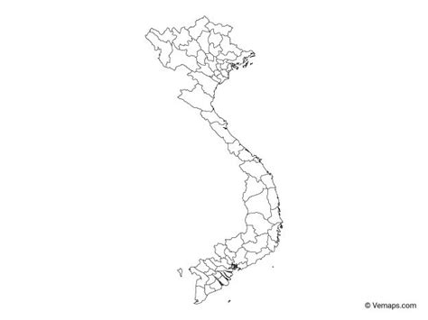 outline map of vietnam with provinces vietnam map map map vector