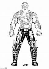 Drax Guardians Destroyer Ausmalbilder Super Superhero Distruttore Scribblefun Colorir Ift sketch template