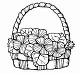 Basket Coloring Flowers Pages Flower Printable Flores Cesta Drawing Para Colorir Dibujos Print Imagens Baskets Book Fotos Con Frutas Pintar sketch template