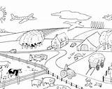 Animals Farm Coloring Pages Ferme Coloriage Kb Drawings sketch template