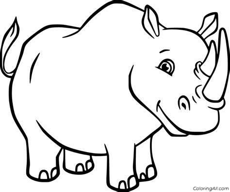 printable rhino coloring pages  vector format easy  print