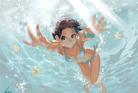 wallpaper sea underwater girl water desktop wallpaper anime and fantasy