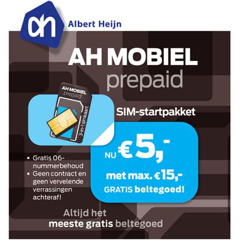 ah mobiel prepaid sim startpakket bestellen albert heijn