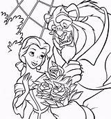 Beast Beauty Coloring Pages Sheets Printable Disney Christmas Getdrawings sketch template