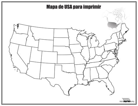 mapa de estados unidos para imprimir