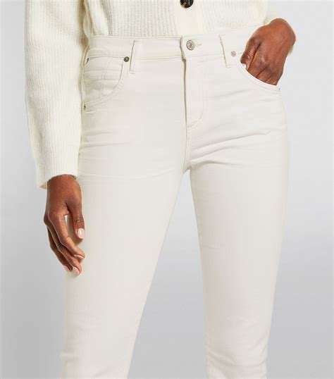 citizens of humanity white elsa mid rise cropped jeans harrods uk
