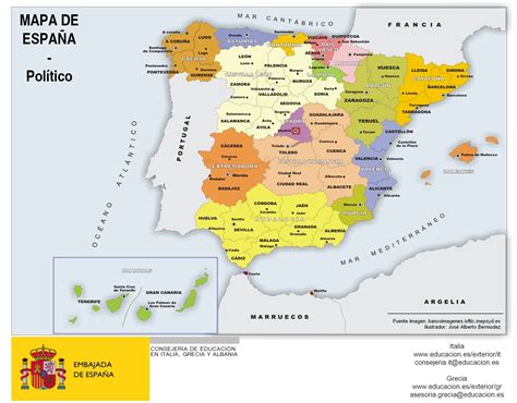 mapa de espana por comunidades  provincias infografia infographic maps tics  formacion