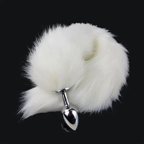 Long White Fox Anal Tail Sex Anal Plug Products For Women And Men Anal