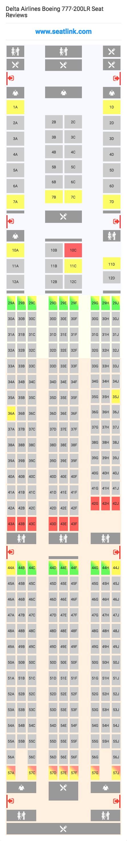delta airlines boeing  lr seating chart updated july
