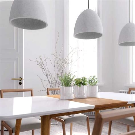 modern concrete pendant concrete shade  rove concepts havenly modern dining room